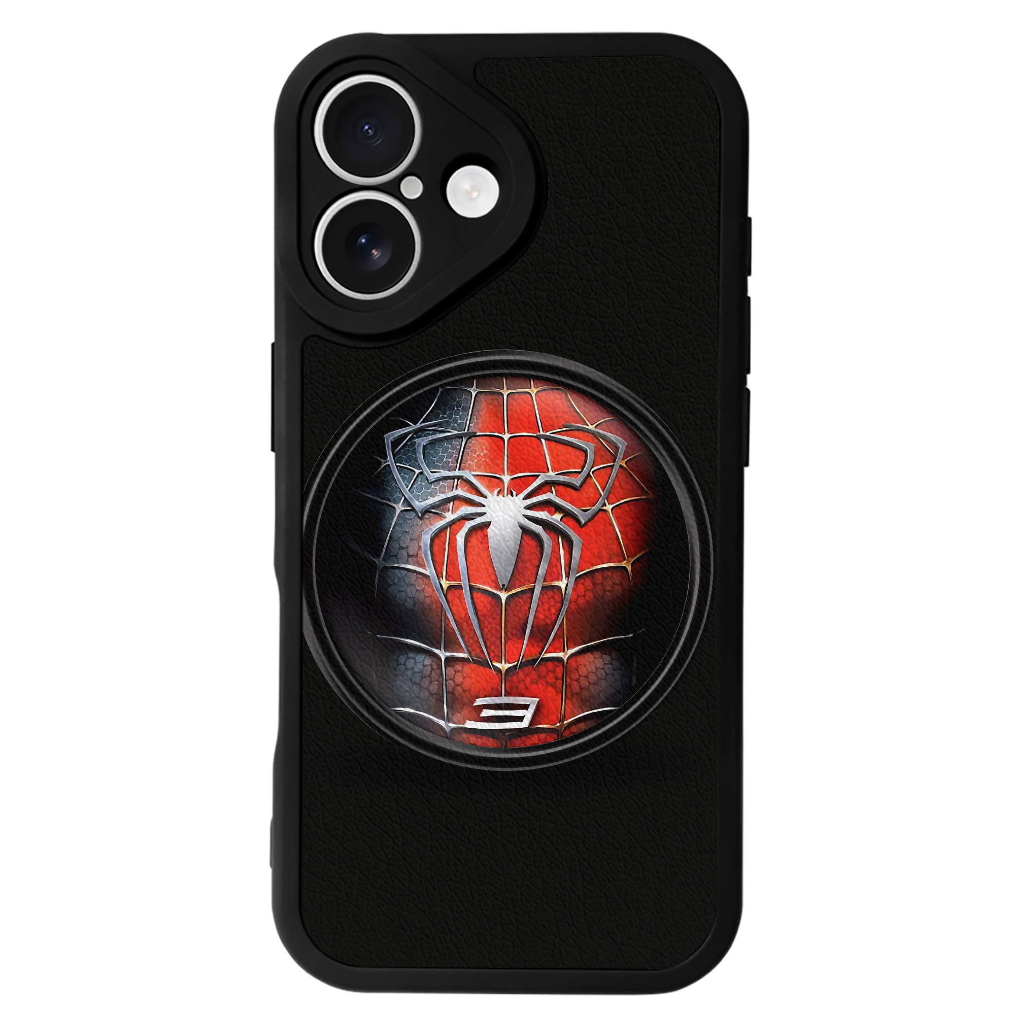 （画像用） Spider Man スパイダーマン 【iPhone 16シリーズ対応】シリコンスマホケース（レザー調） 材質：シリコン
